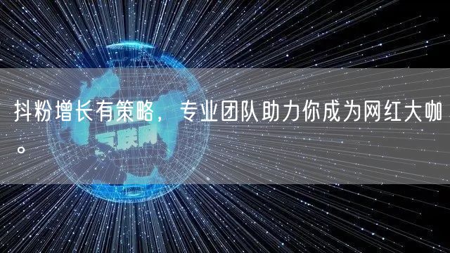 抖粉增长有策略，专业团队助力你成为网红大咖。
