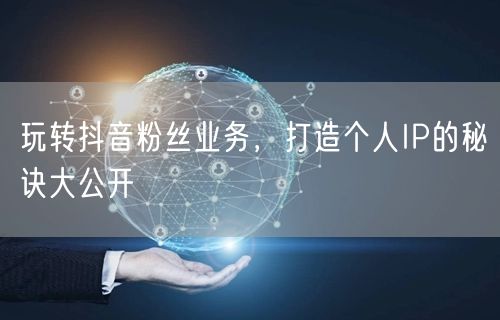 玩转抖音粉丝业务，打造个人IP的秘诀大公开