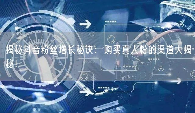 揭秘抖音粉丝增长秘诀：购买真人粉的渠道大揭秘！