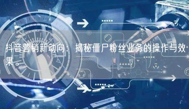 抖音营销新动向：揭秘僵尸粉丝业务的操作与效果。