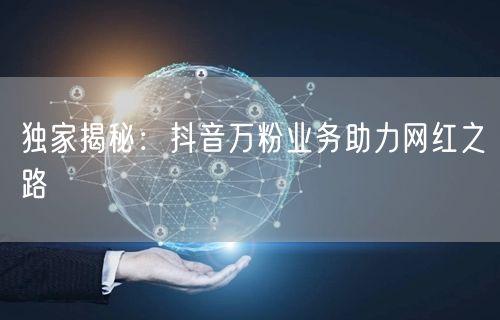 独家揭秘：抖音万粉业务助力网红之路