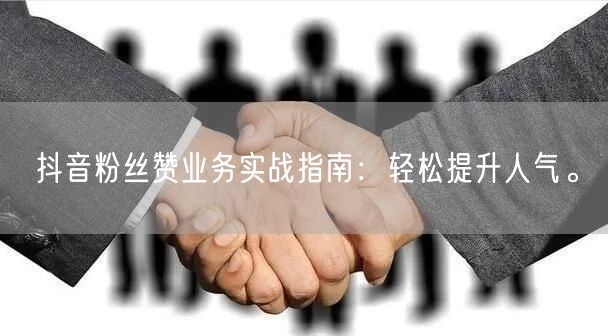 抖音粉丝赞业务实战指南：轻松提升人气。