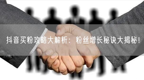 抖音买粉攻略大解析：粉丝增长秘诀大揭秘！