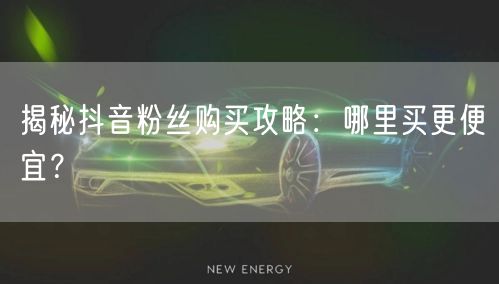 揭秘抖音粉丝购买攻略：哪里买更便宜？