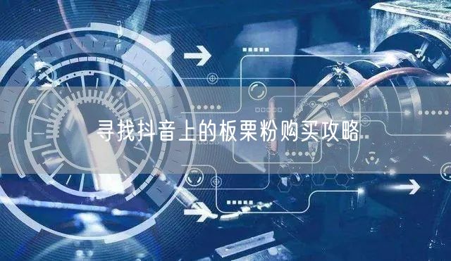 寻找抖音上的板栗粉购买攻略