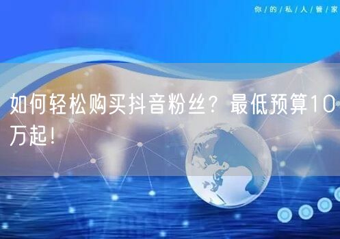 如何轻松购买抖音粉丝？最低预算10万起！