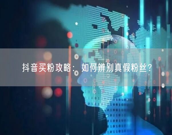 抖音买粉攻略：如何辨别真假粉丝？