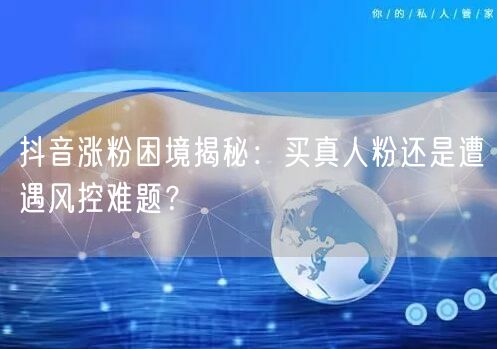抖音涨粉困境揭秘：买真人粉还是遭遇风控难题？