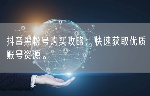 抖音黑粉号购买攻略：快速获取优质账号资源。