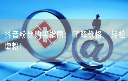 抖音粉丝购买指南：了解价格，轻松增粉！