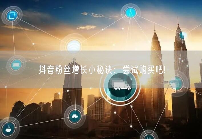 抖音粉丝增长小秘诀：尝试购买吧!