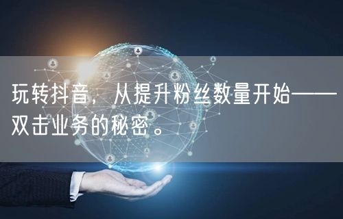 玩转抖音，从提升粉丝数量开始——双击业务的秘密。
