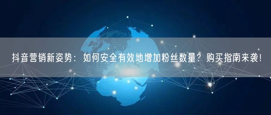 抖音营销新姿势：如何安全有效地增加粉丝数量？购买指南来袭！
