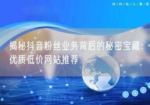 揭秘抖音粉丝业务背后的秘密宝藏：优质低价网站推荐