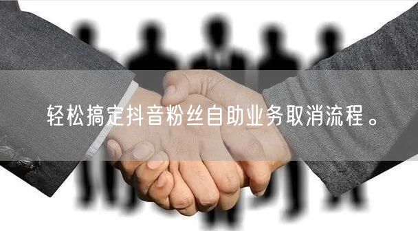 轻松搞定抖音粉丝自助业务取消流程。