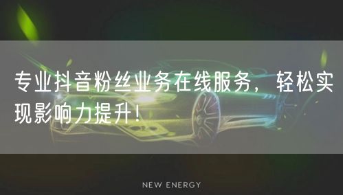 专业抖音粉丝业务在线服务，轻松实现影响力提升！