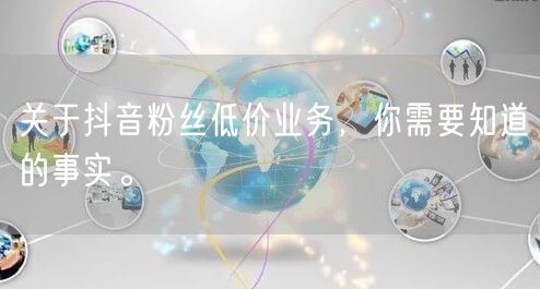 关于抖音粉丝低价业务，你需要知道的事实。