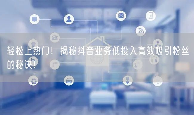 轻松上热门！揭秘抖音业务低投入高效吸引粉丝的秘诀！