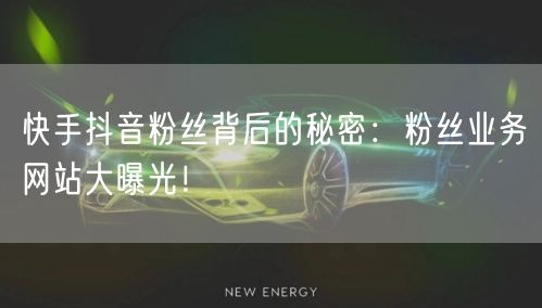 快手抖音粉丝背后的秘密：粉丝业务网站大曝光！